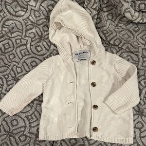 Old Navy Cream Hooded Knit Cardigan 6-12months